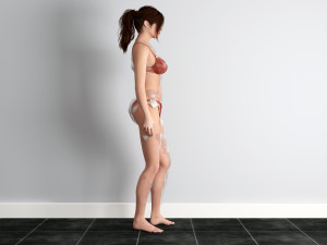 bath girl with foam 3D Model