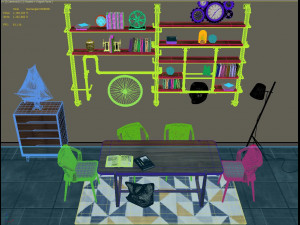 industrial dinning table 3D Model