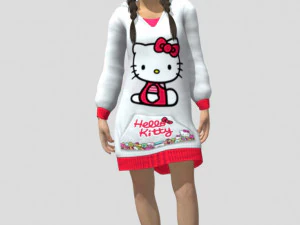 들쭉날쭉한 어린 소녀 3D 모델