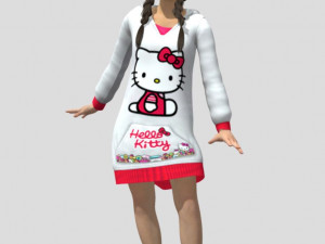 rigged littlr girl 3D 模型