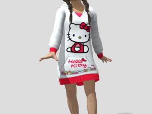 rigged littlr girl 3D 模型