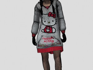rigged littlr girl 3D 模型