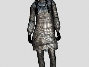 rigged littlr girl 3D 模型