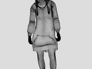 rigged littlr girl 3D 模型