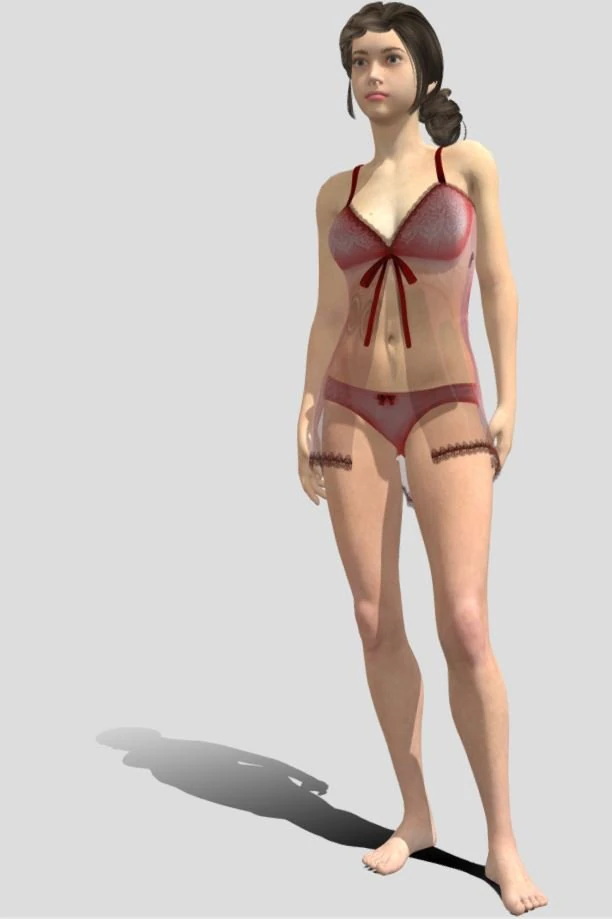 riggedy girl standing 3D Model .c4d .max .obj .3ds .fbx .stl .blend 