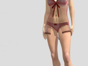 riggedy дівчина стоїть 3D Модель