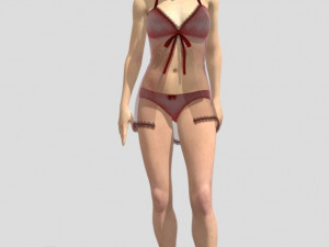 riggedy girl standing 3D Модель
