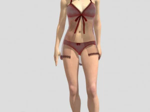 riggedy girl standing 3D Model
