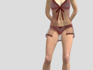 riggedy girl standing 3D Модель