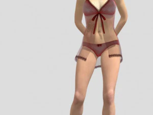 riggedy girl standing 3D Model
