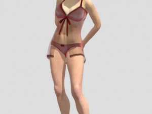 riggedy girl standing 3D Model