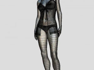 riggedy girl standing 3D Model