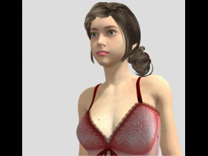 riggedy girl standing 3D Model