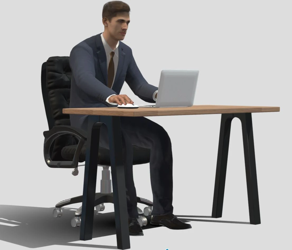 biznesmen pracuje Model 3D .c4d .max .obj .3ds .fbx .stl .blend 