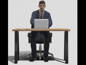 business man working Modello 3D