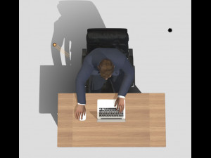 business man working Modello 3D