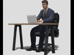 business man working Modello 3D