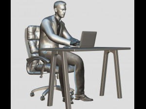 business man working Modello 3D