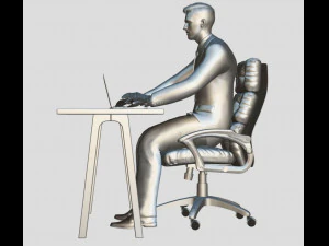 biznesmen pracuje Model 3D