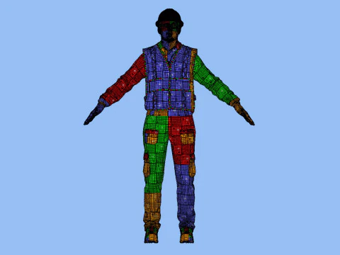 T-Pose Rigged Construction Worker 3D Model