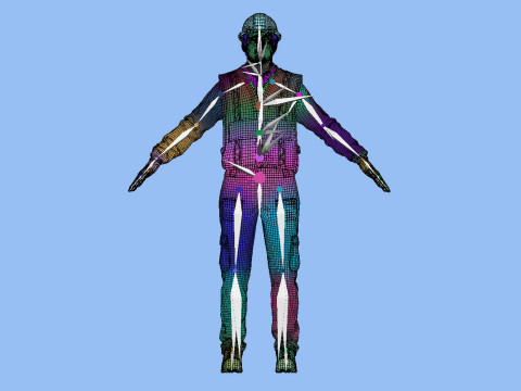 T-Pose Rigged Construction Worker 3Dモデル