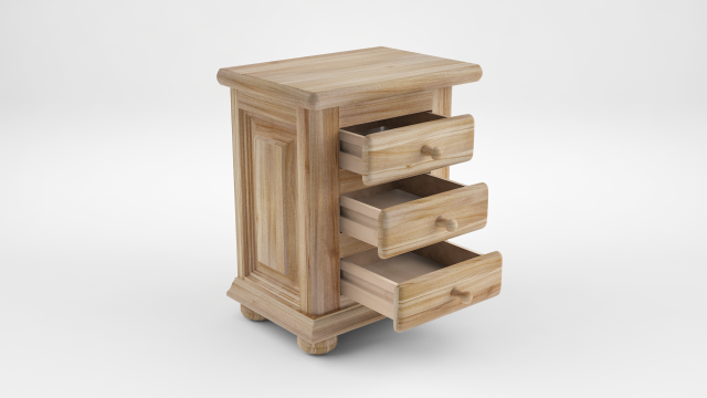 wooden bedside table 3D-Modell .c4d .max .obj .3ds .fbx .stl .blend 