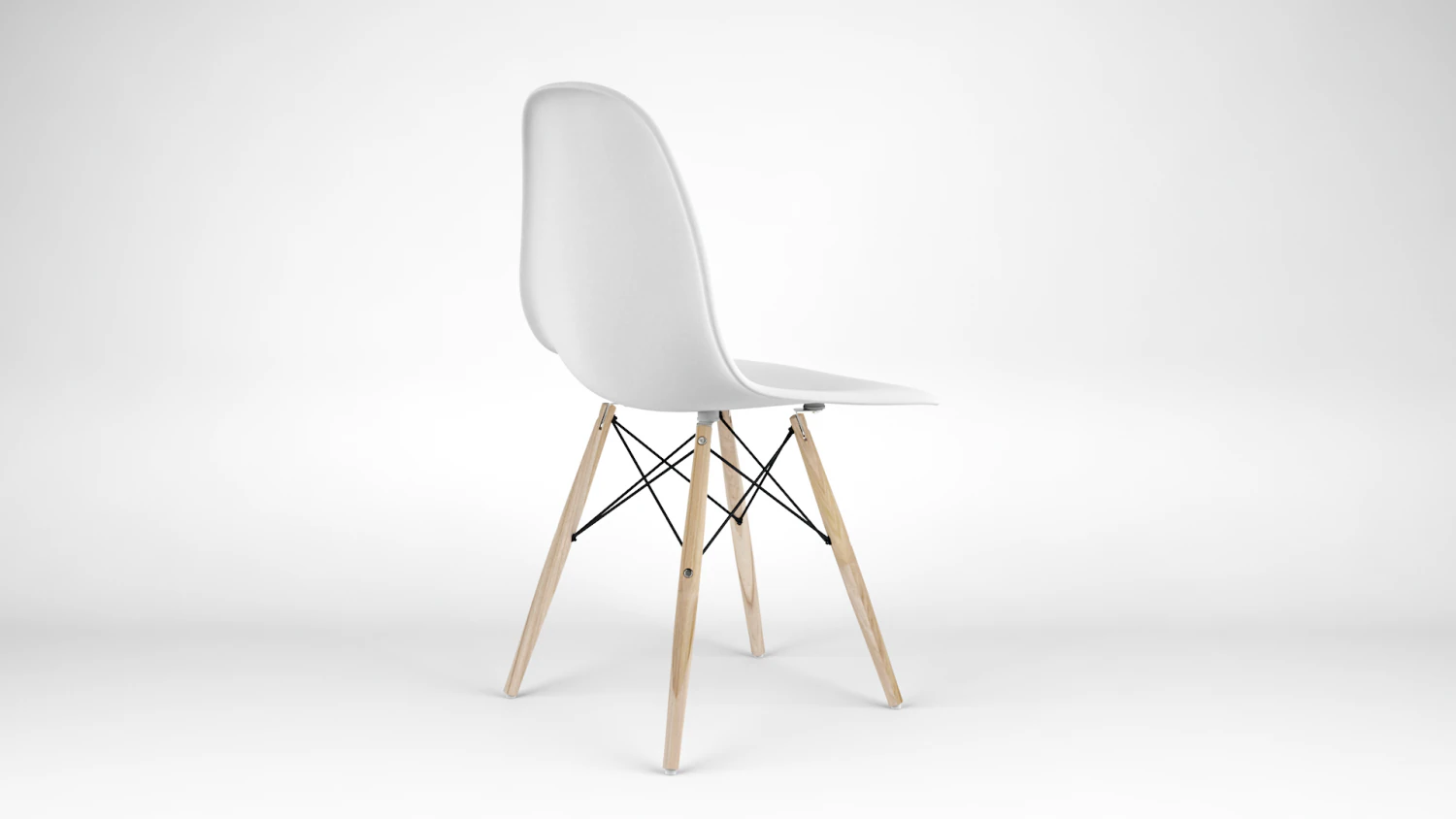 modern white plastic wooden chair 3D Model .c4d .max .obj .3ds .fbx .stl .blend 