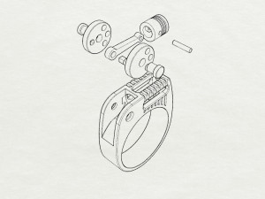 man ring engine 3d spiner 3Dプリントモデル