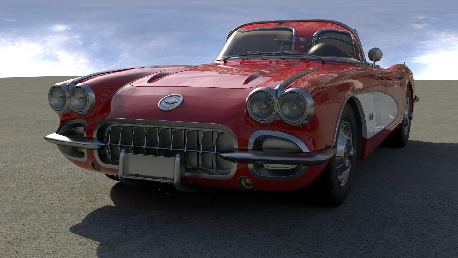 chevrolette corvette 1960 3D Model .c4d .max .obj .3ds .fbx .stl .blend 