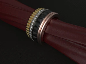 bucheron ring with diamonds 3D Print Model