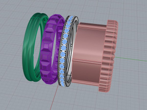 bucheron ring with diamonds 3D 打印模型
