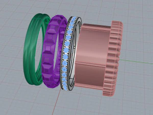 bucheron ring with diamonds 3D Print Model
