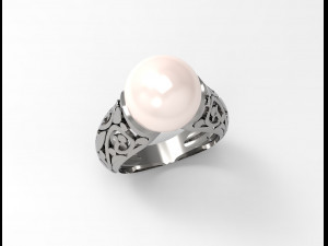 ring with big pearl 3D 打印模型