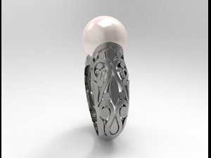 ring with big pearl 3D 打印模型