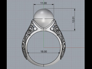 ring with big pearl 3D 打印模型