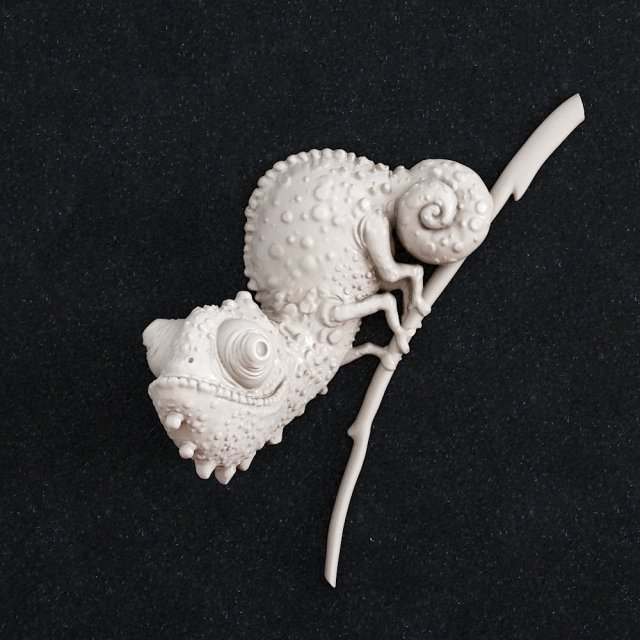 Chameleon 3D Принт Модель .c4d .max .obj .3ds .fbx .stl .blend 