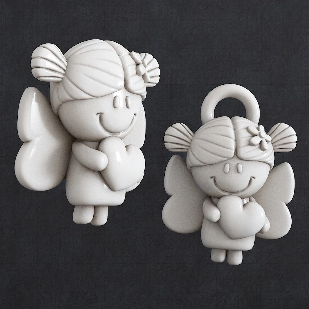 Angel baby Jewelry pendant 3D Print Model .c4d .max .obj .3ds .fbx .stl .blend