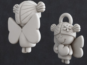 Angel baby Jewelry pendant Model Cetak 3D
