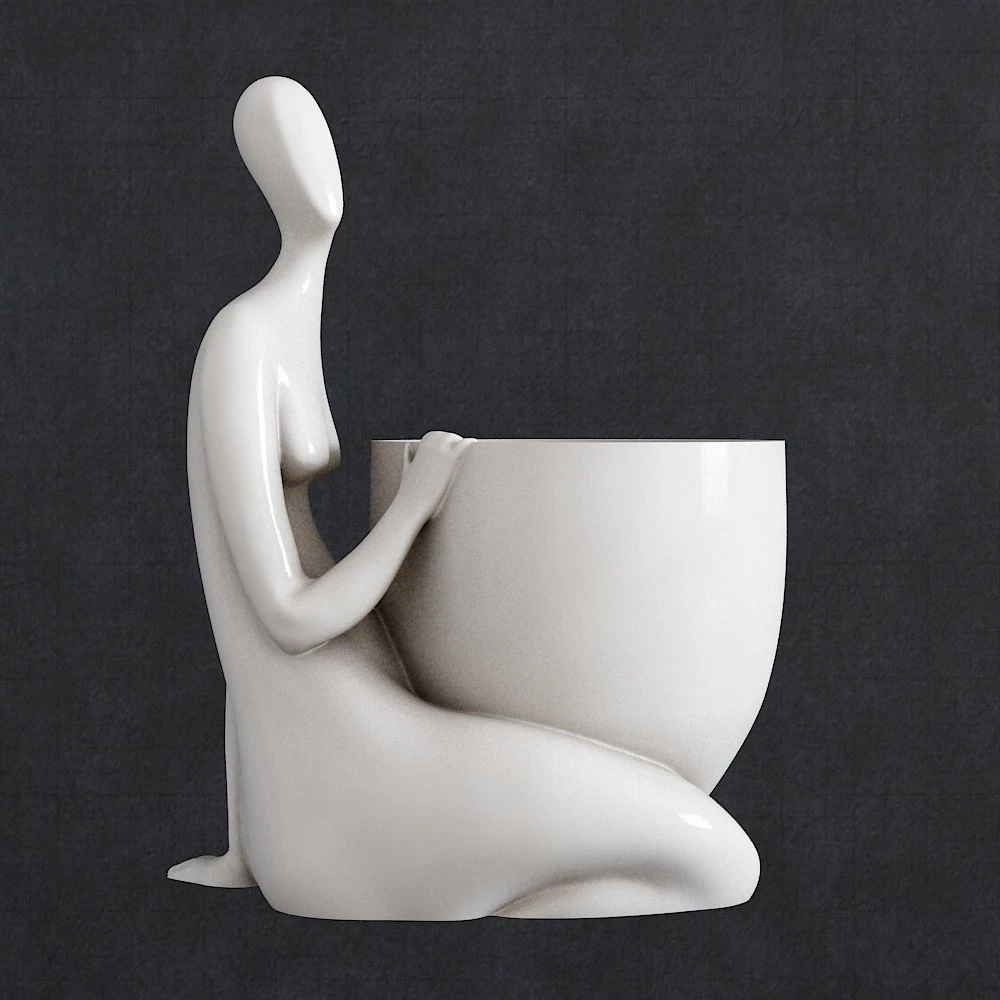 Vase Girl 3D Print Model .c4d .max .obj .3ds .fbx .stl .blend