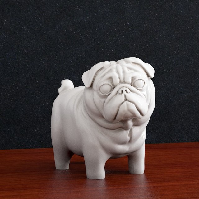 Pug dog 2 3D Принт Модель .c4d .max .obj .3ds .fbx .stl .blend