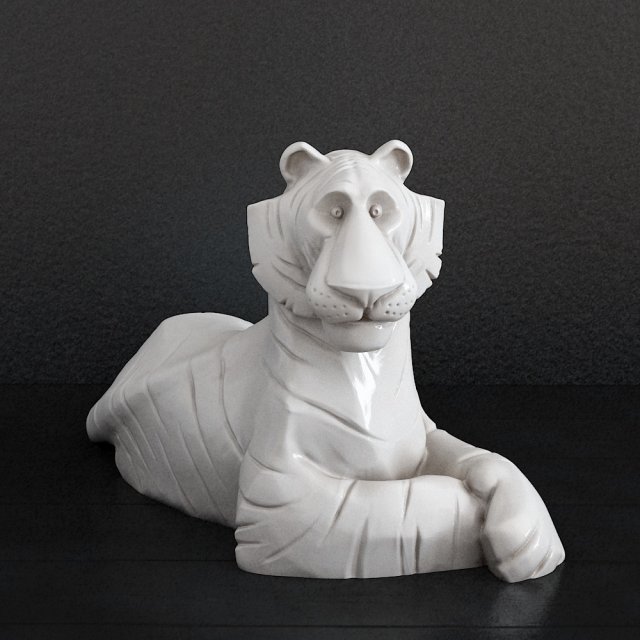 Tiger sculpture 3D 프린트 모델 .c4d .max .obj .3ds .fbx .stl .blend 