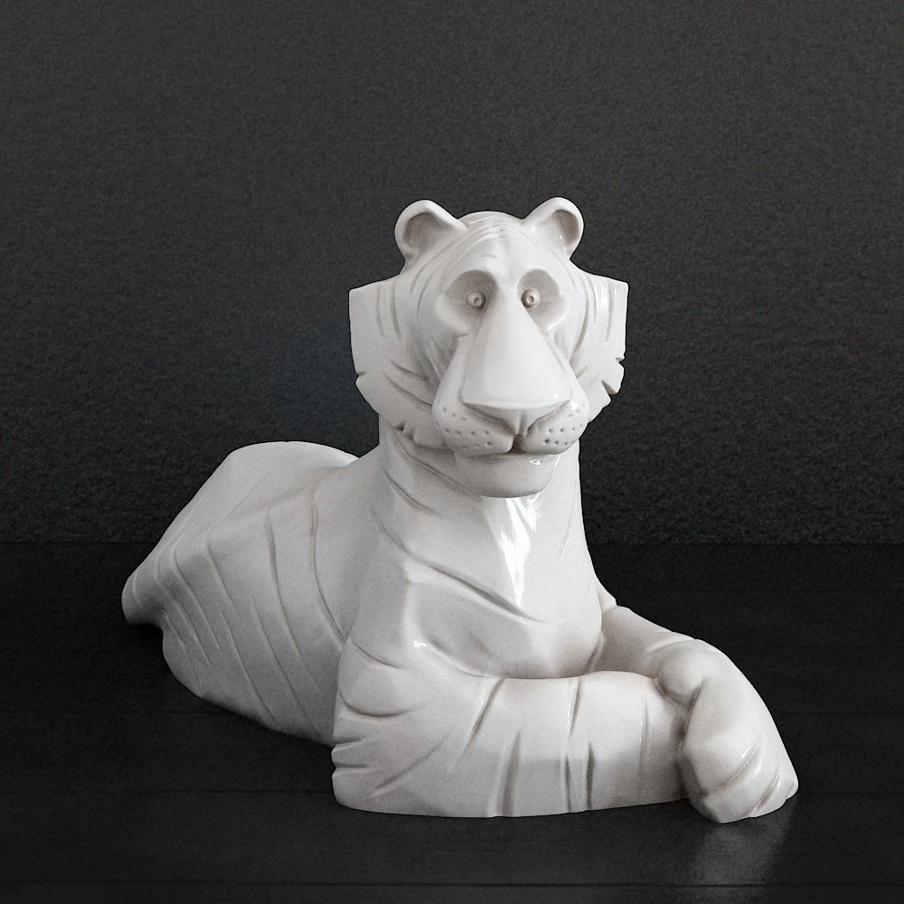 Tiger sculpture 3D Print Model .c4d .max .obj .3ds .fbx .stl .blend 