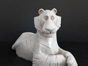 Tiger sculpture 3D-printmodel