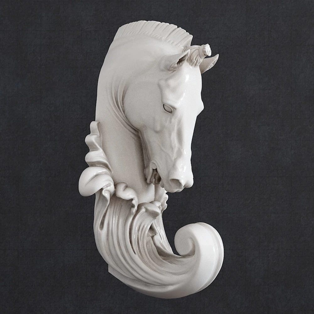 Horse head hook baroque 3D Print Model .c4d .max .obj .3ds .fbx .stl .blend