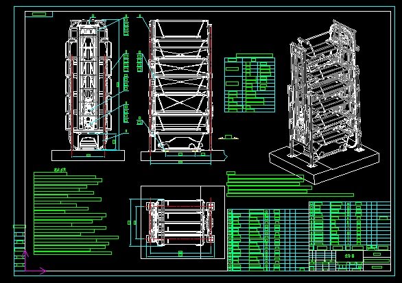 rotating parking lot complete drawing 3D Model .c4d .max .obj .3ds .fbx .stl .blend 