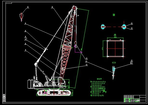 quy50t hydraulic crawler crane complete drawing 3D Model .c4d .max .obj .3ds .fbx .stl .blend 
