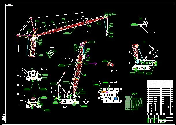 quy90t hydraulic crawler crane complete drawing 3D Model .c4d .max .obj .3ds .fbx .stl .blend 