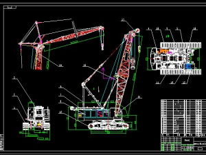 quy90t hydraulic crawler crane complete drawing 3D Model