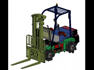 universal wheel multi-function forklift complete model Modelo 3D
