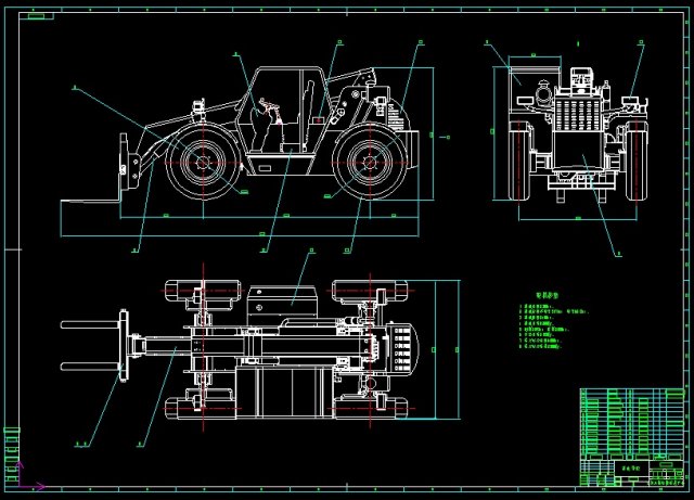 tth2560 forklift truck loader complete drawing 3D Model .c4d .max .obj .3ds .fbx .stl .blend 
